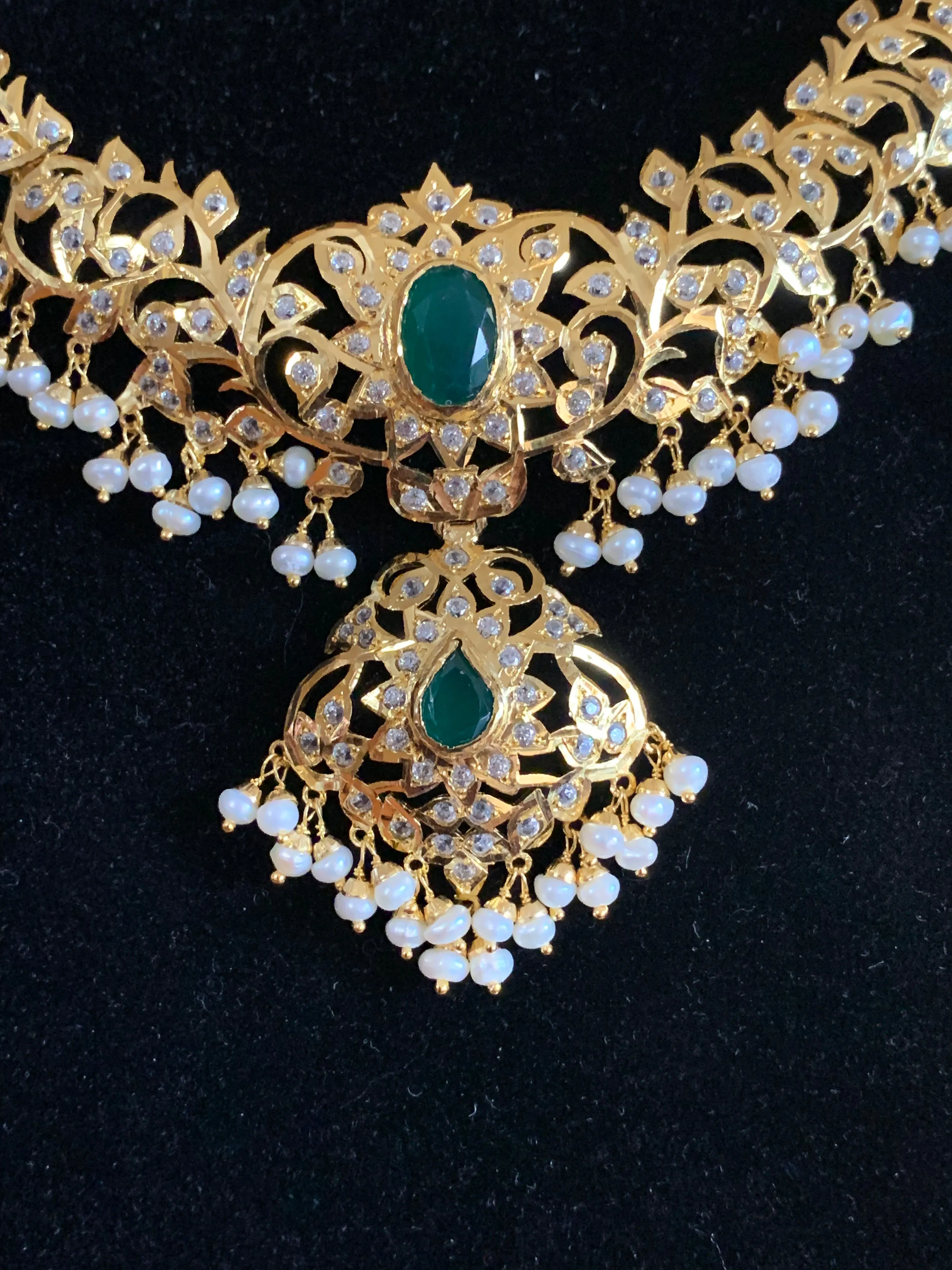 AFSANA  gold plated silver necklace set ( READY TO SHIP )