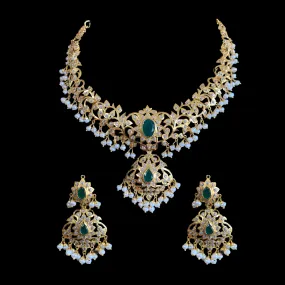 AFSANA  gold plated silver necklace set ( READY TO SHIP )