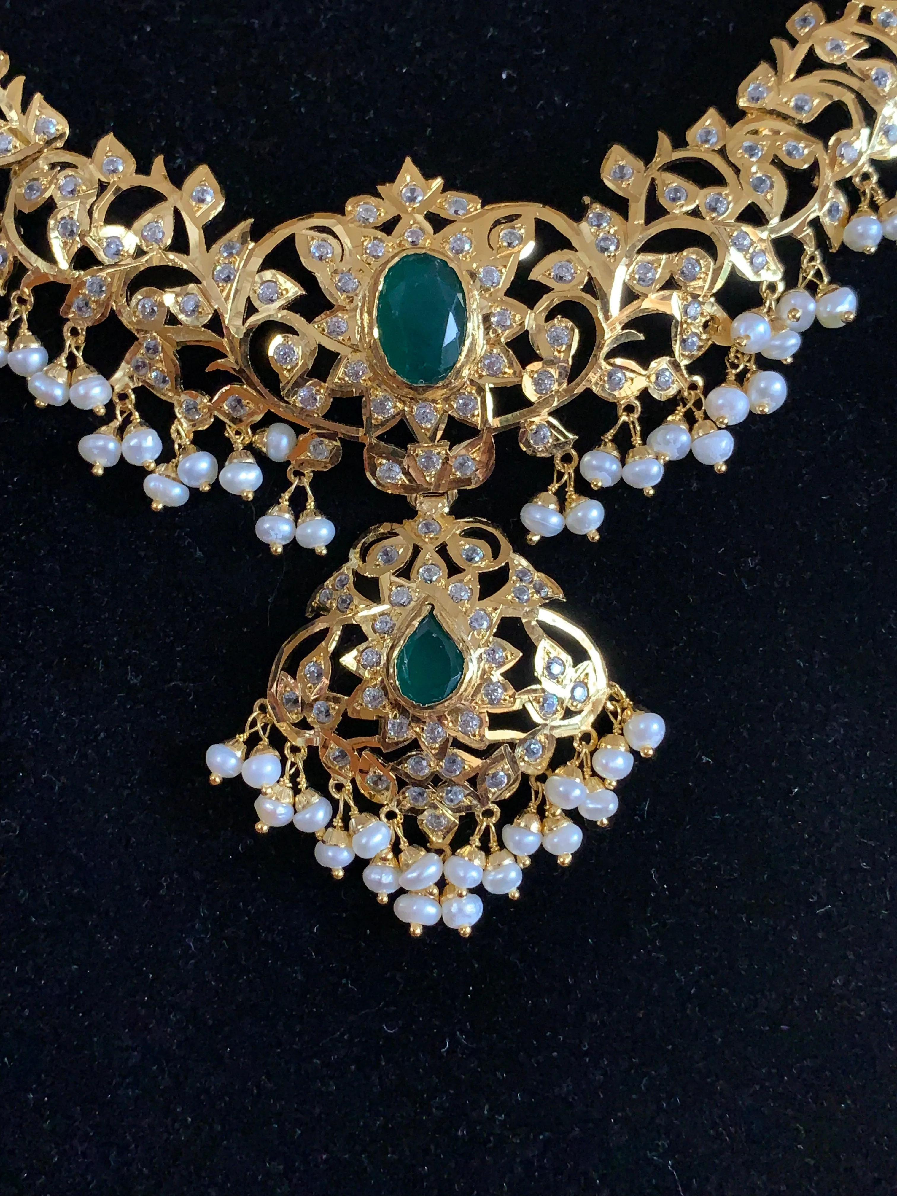 AFSANA  gold plated silver necklace set ( READY TO SHIP )