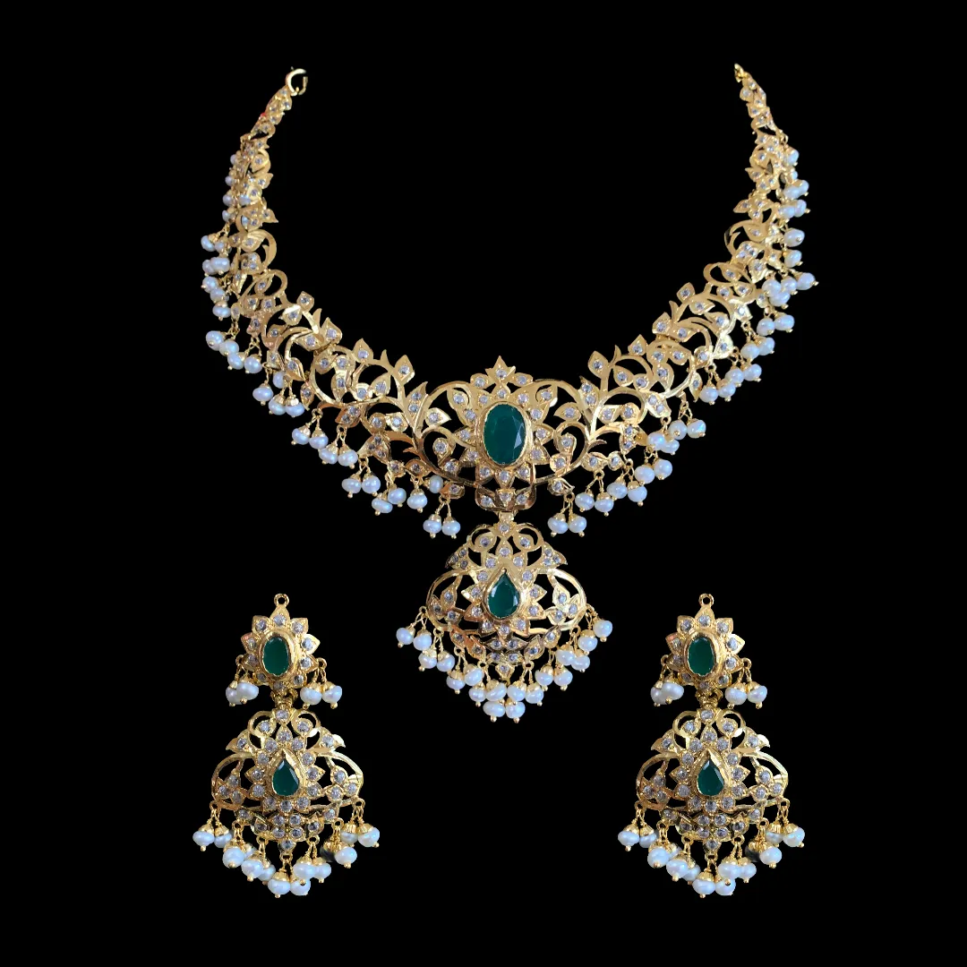 AFSANA  gold plated silver necklace set ( READY TO SHIP )