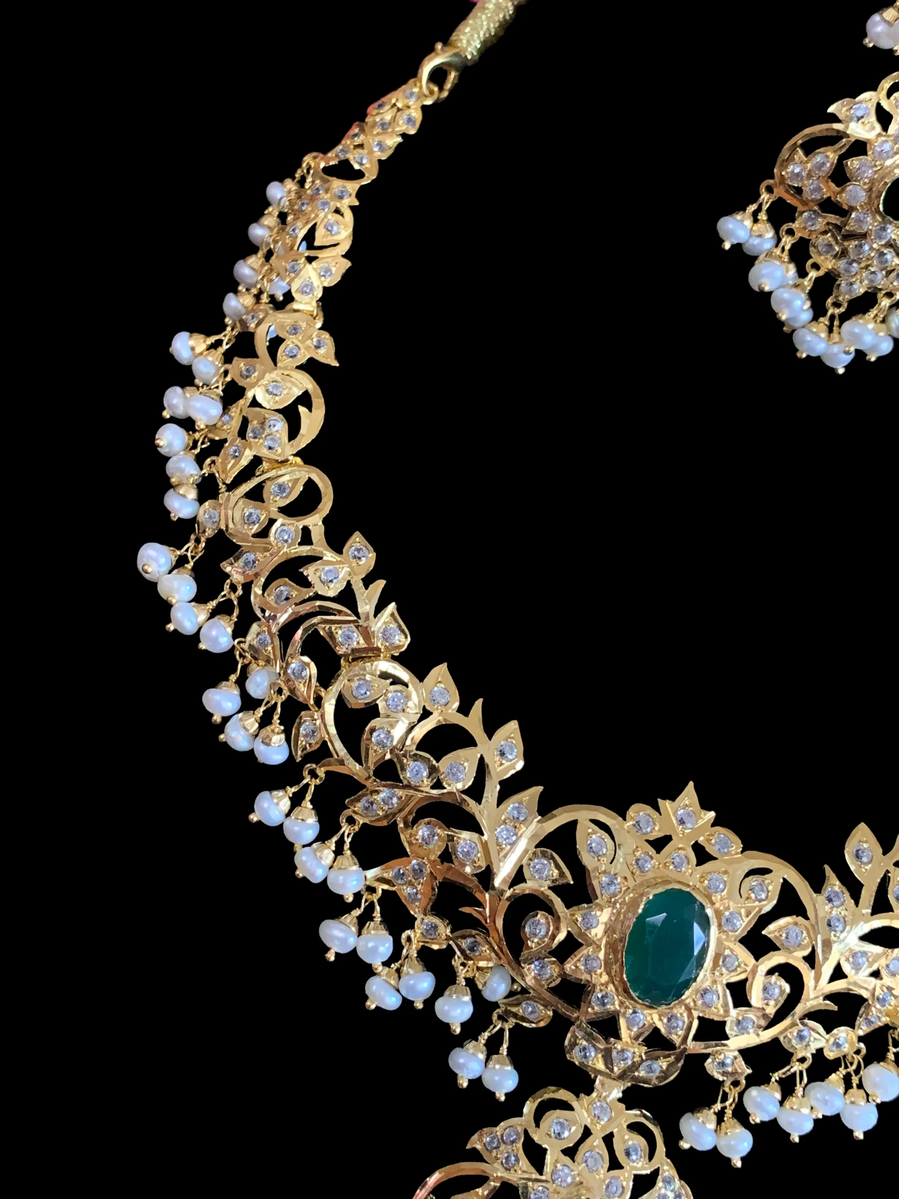 AFSANA  gold plated silver necklace set ( READY TO SHIP )