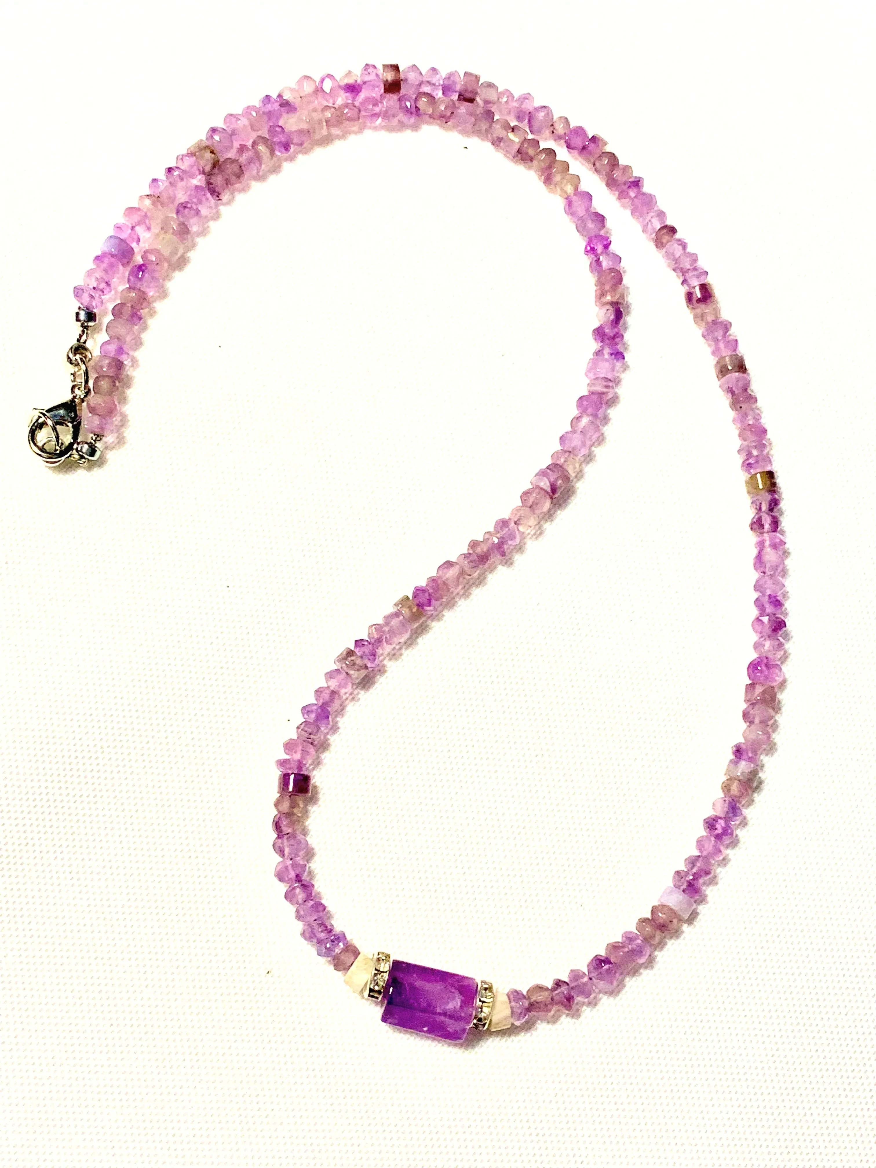 Allison Handmade Amethyst 19" Necklace/ Choker