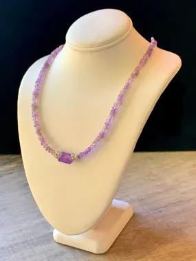 Allison Handmade Amethyst 19" Necklace/ Choker