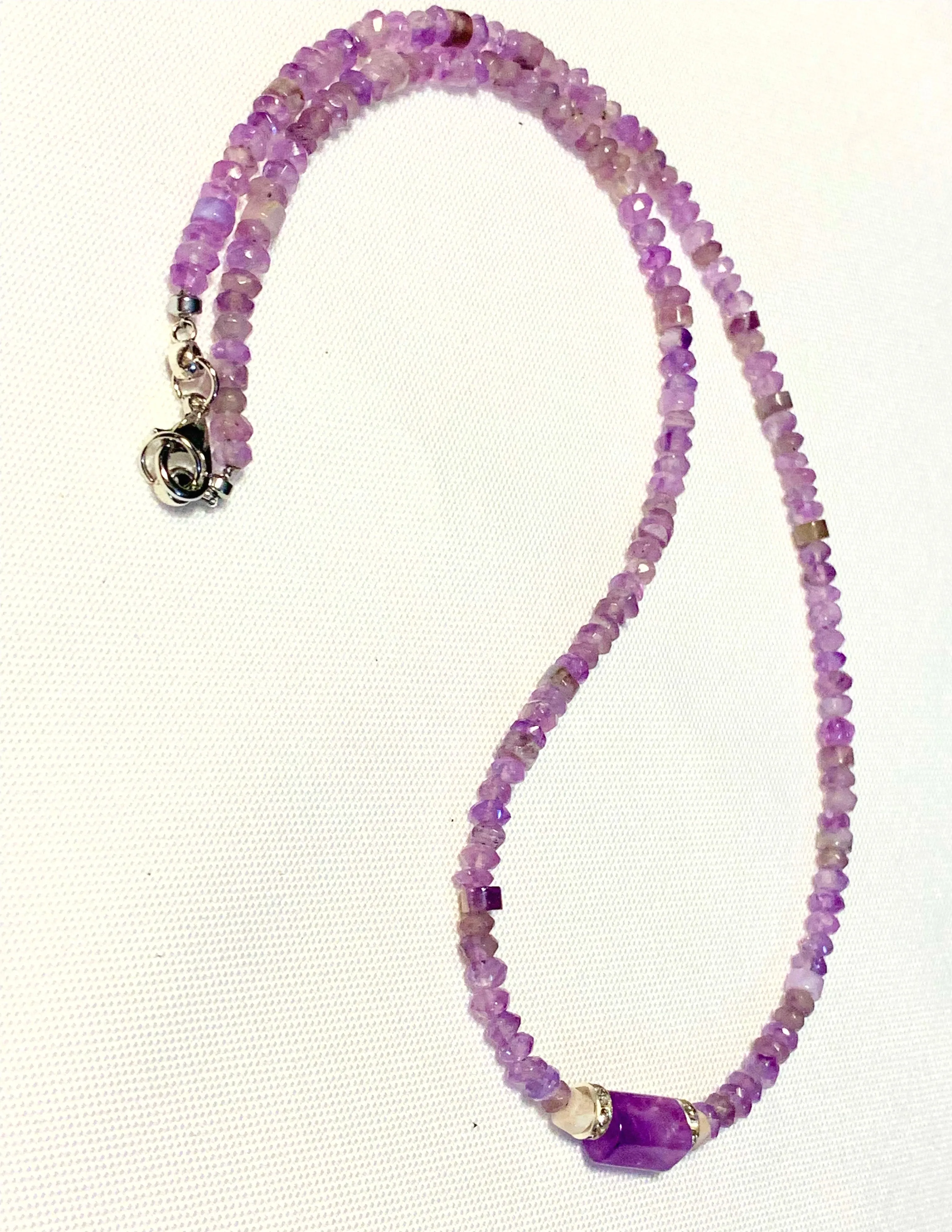 Allison Handmade Amethyst 19" Necklace/ Choker