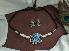 Amazing Oxidised Kundan & Pearl Choker Set for Women