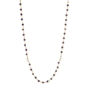 Amethyst and Crystal Counter Bead Necklace