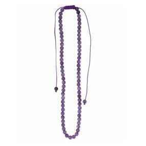Amethyst Beaded Pull Cord Necklace