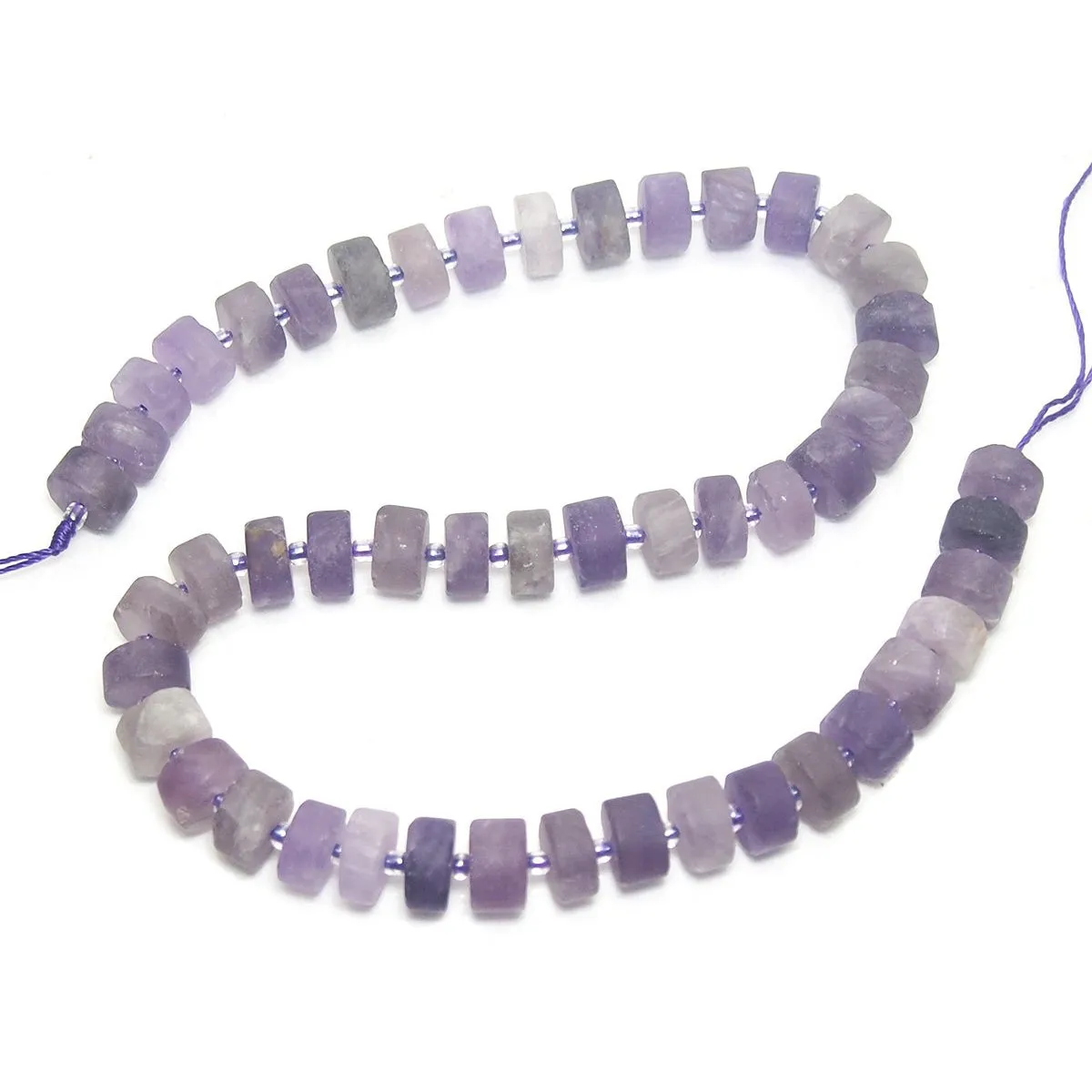Amethyst Matte Wheels 10mm Strand