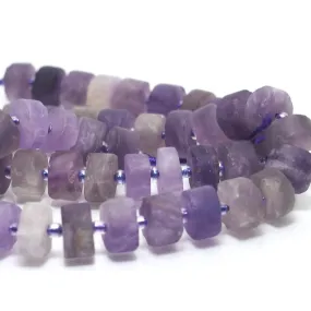 Amethyst Matte Wheels 10mm Strand