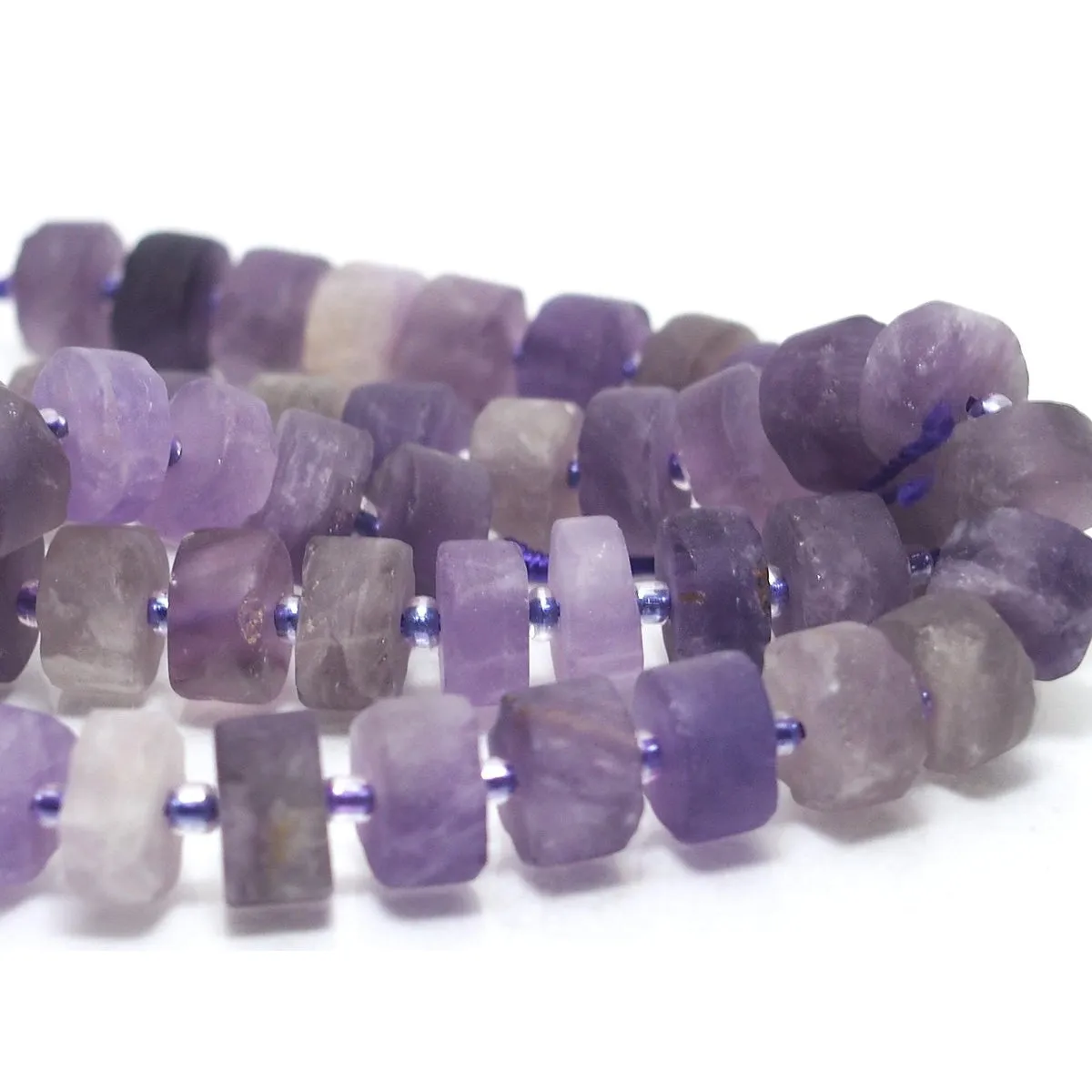 Amethyst Matte Wheels 10mm Strand