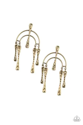 ArtiFACTS of Life Brass Paparazzi Earrings
