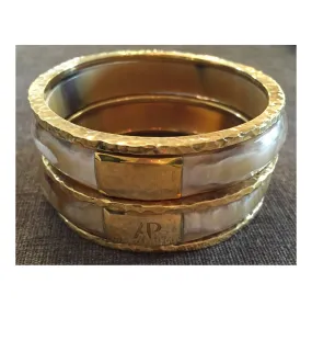 Ashley Pittman Kama Bangle Set Light Horn