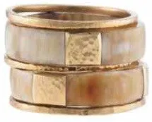 Ashley Pittman Kama Bangle Set Light Horn