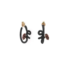 BABY VINE EARRINGS ~ IN BLACK