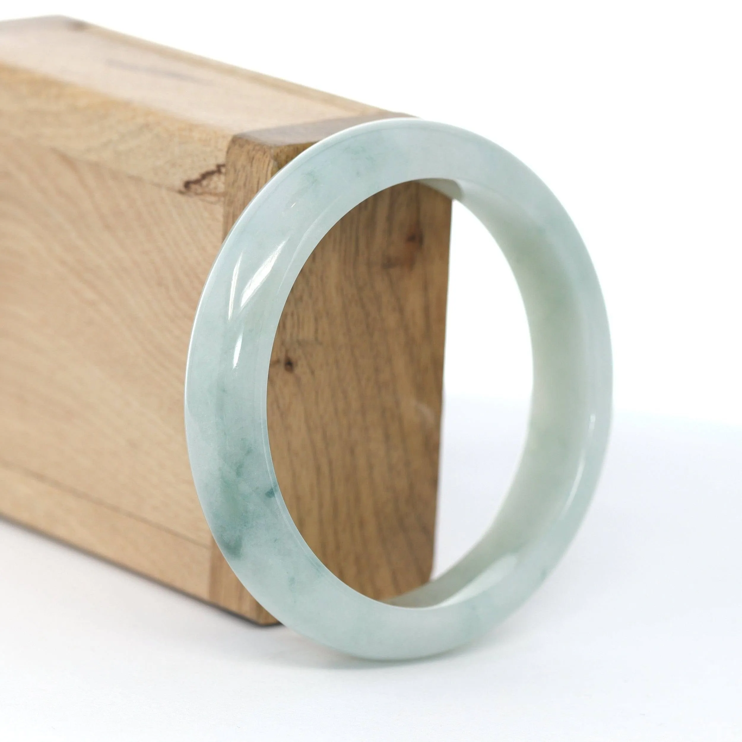 Baikalla "Classic Bangle" Ice Blue Green Jadeite Jade Bangle ( 57.91 mm ) #600