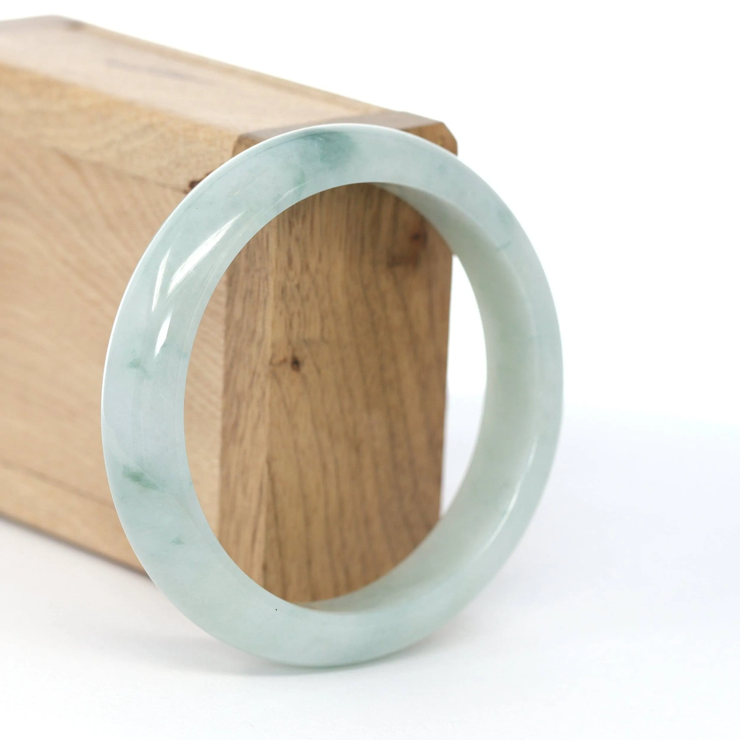 Baikalla "Classic Bangle" Ice Blue Green Jadeite Jade Bangle ( 57.91 mm ) #600