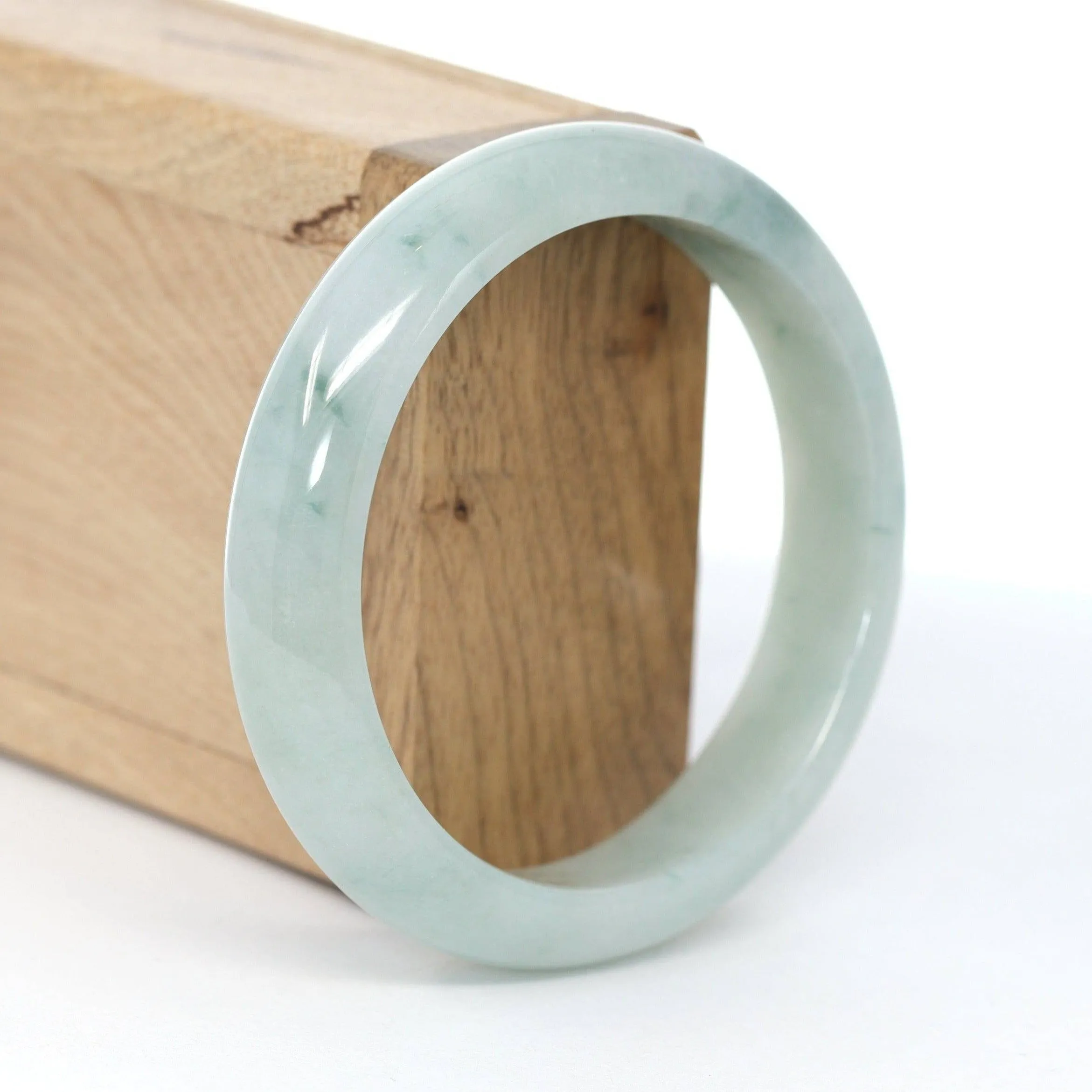 Baikalla "Classic Bangle" Ice Blue Green Jadeite Jade Bangle ( 57.91 mm ) #600