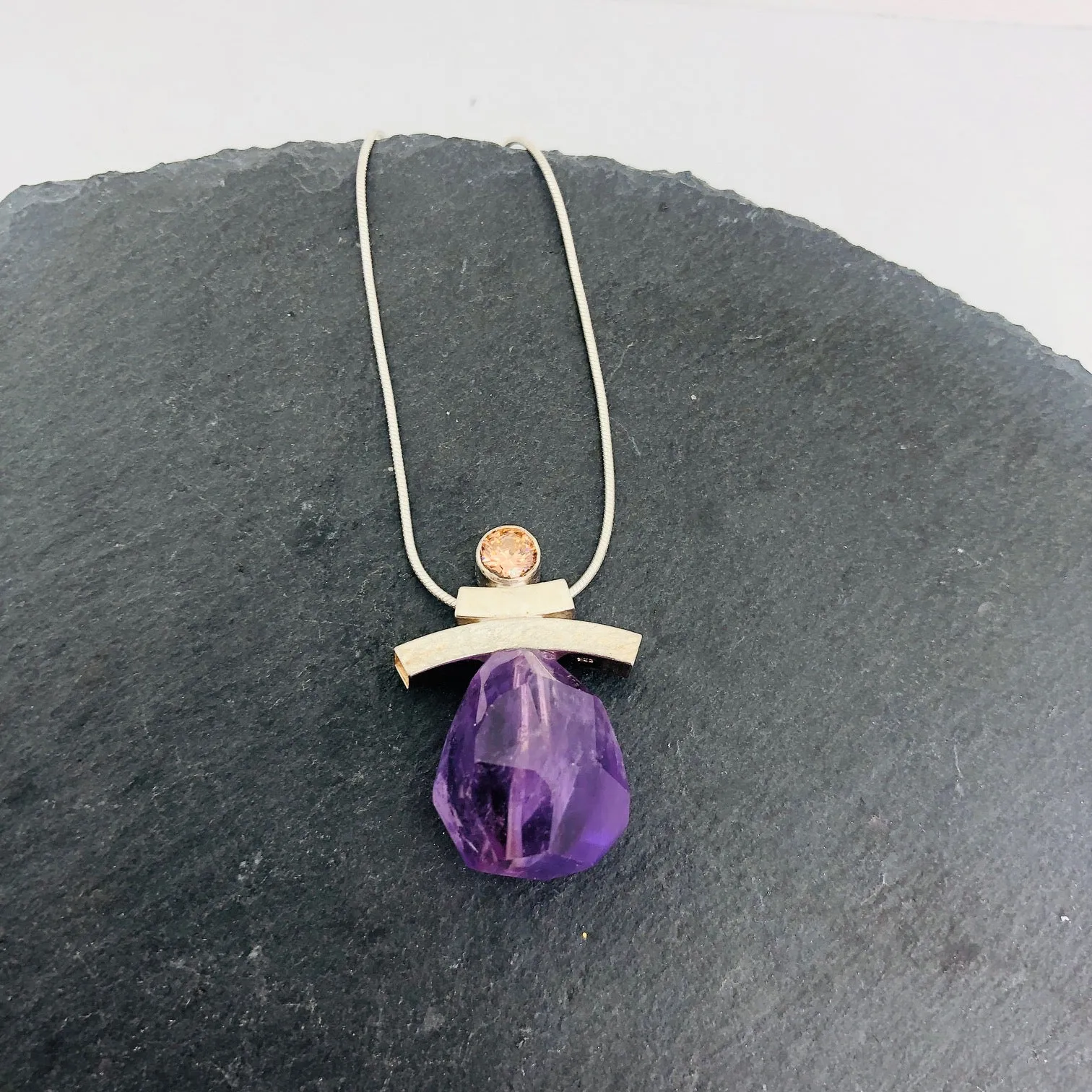 Balance Inukshuk Pink & Purple Slider Necklace