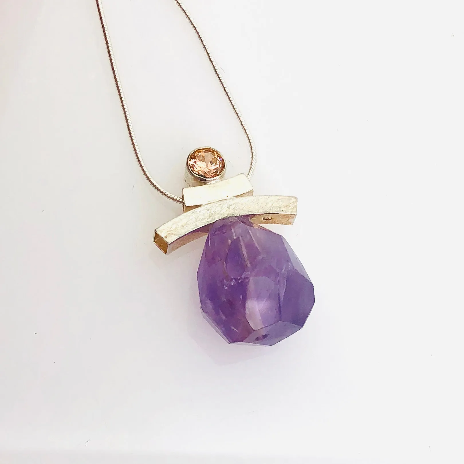 Balance Inukshuk Pink & Purple Slider Necklace