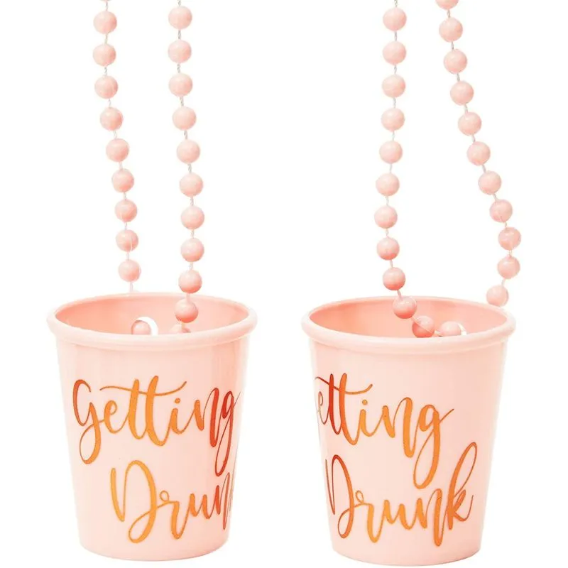 Beaded Bridal Shot Glass Necklaces for Bachelorette Party Supplies (12-Pack)