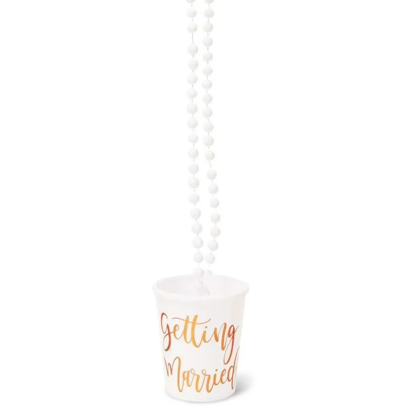 Beaded Bridal Shot Glass Necklaces for Bachelorette Party Supplies (12-Pack)
