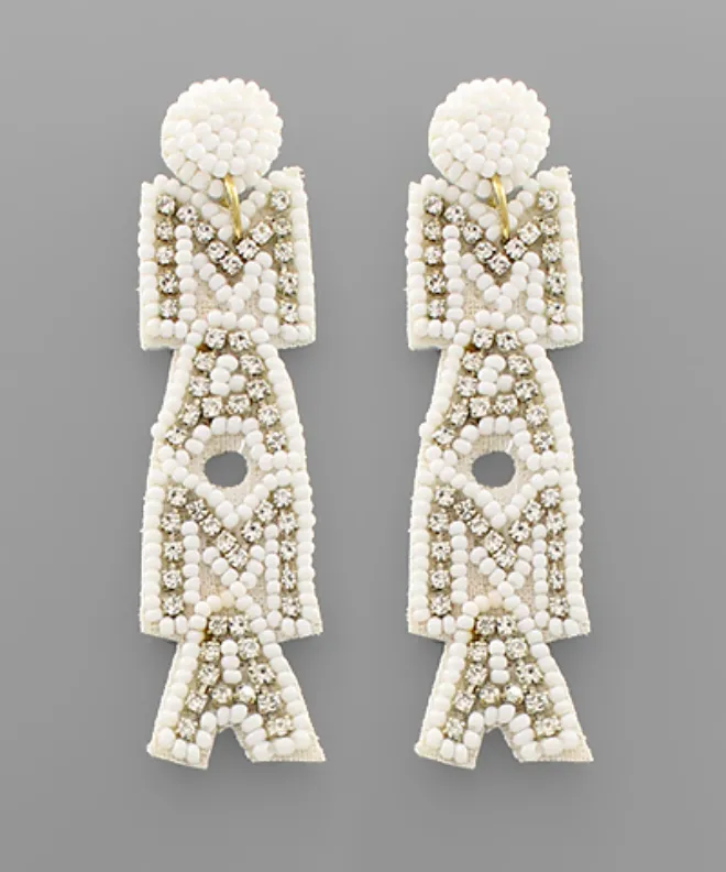 Beaded Mama Statement Earrings