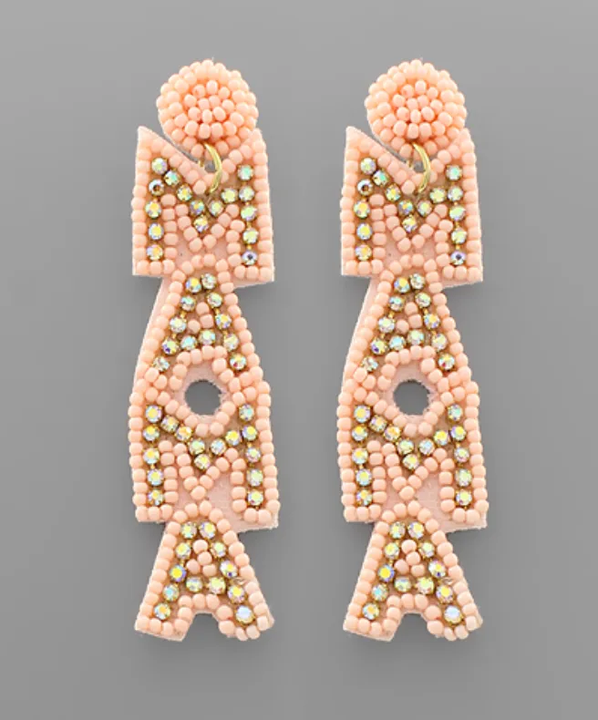Beaded Mama Statement Earrings