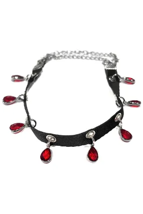 Blood Drop Grommet Tape Choker
