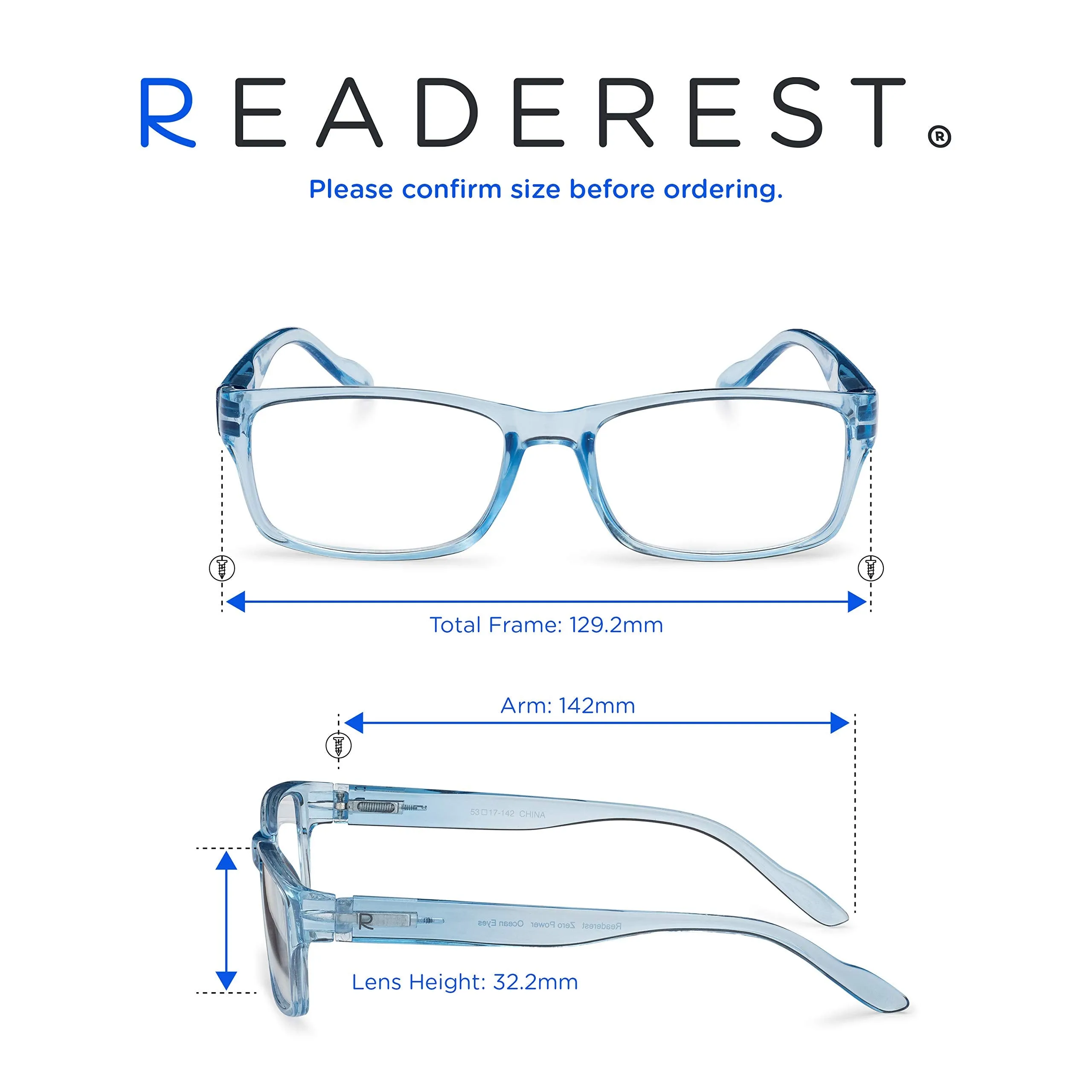 Blue-Light-Blocking-Reading-Glasses-Light-Blue-3-50-Magnification Anti Glare