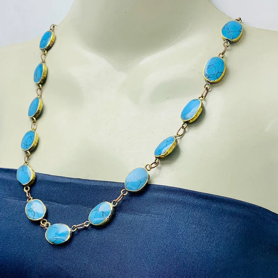 Bohemian Tribal Turquoise Gemstone Necklace