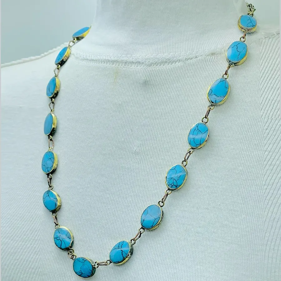 Bohemian Tribal Turquoise Gemstone Necklace