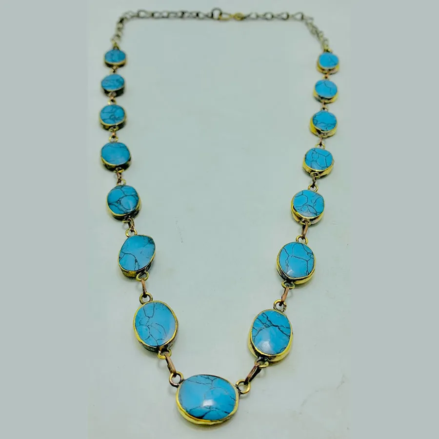 Bohemian Tribal Turquoise Gemstone Necklace