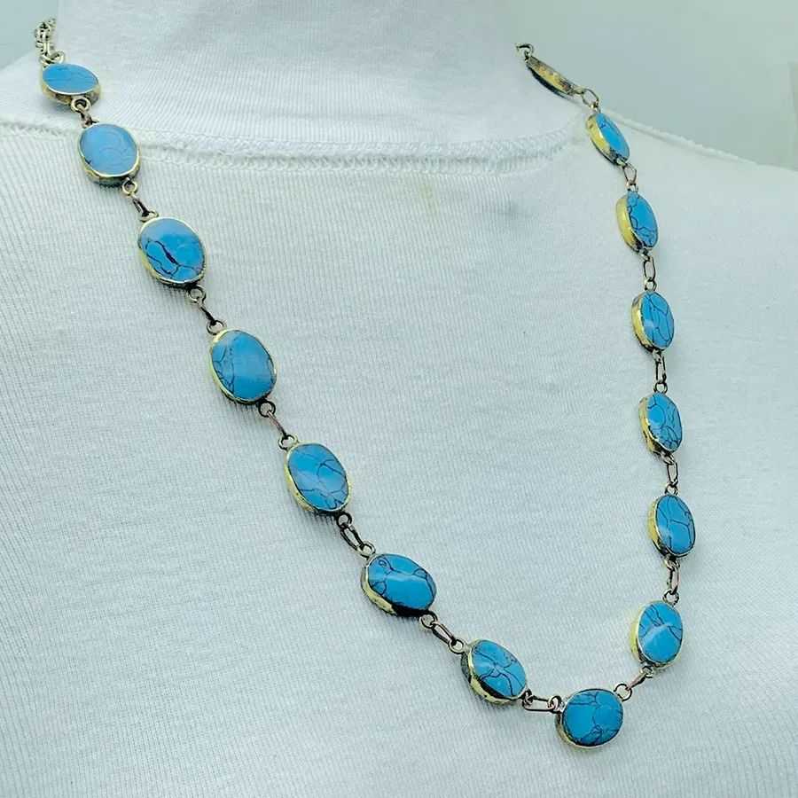 Bohemian Tribal Turquoise Gemstone Necklace