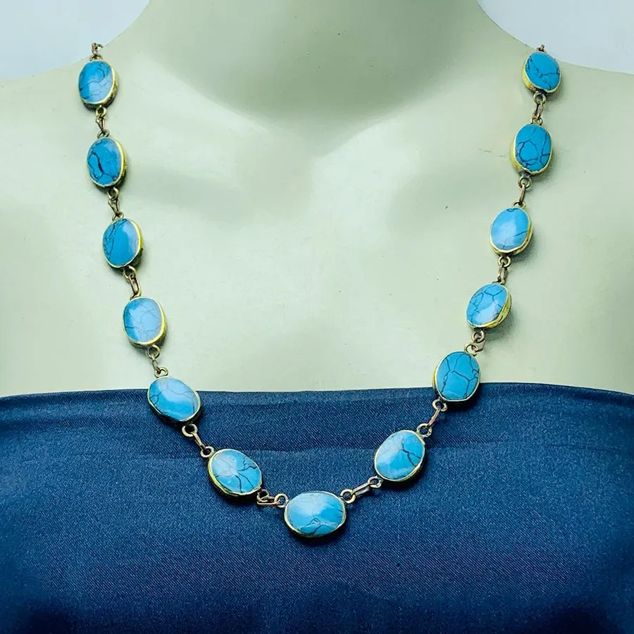 Bohemian Tribal Turquoise Gemstone Necklace
