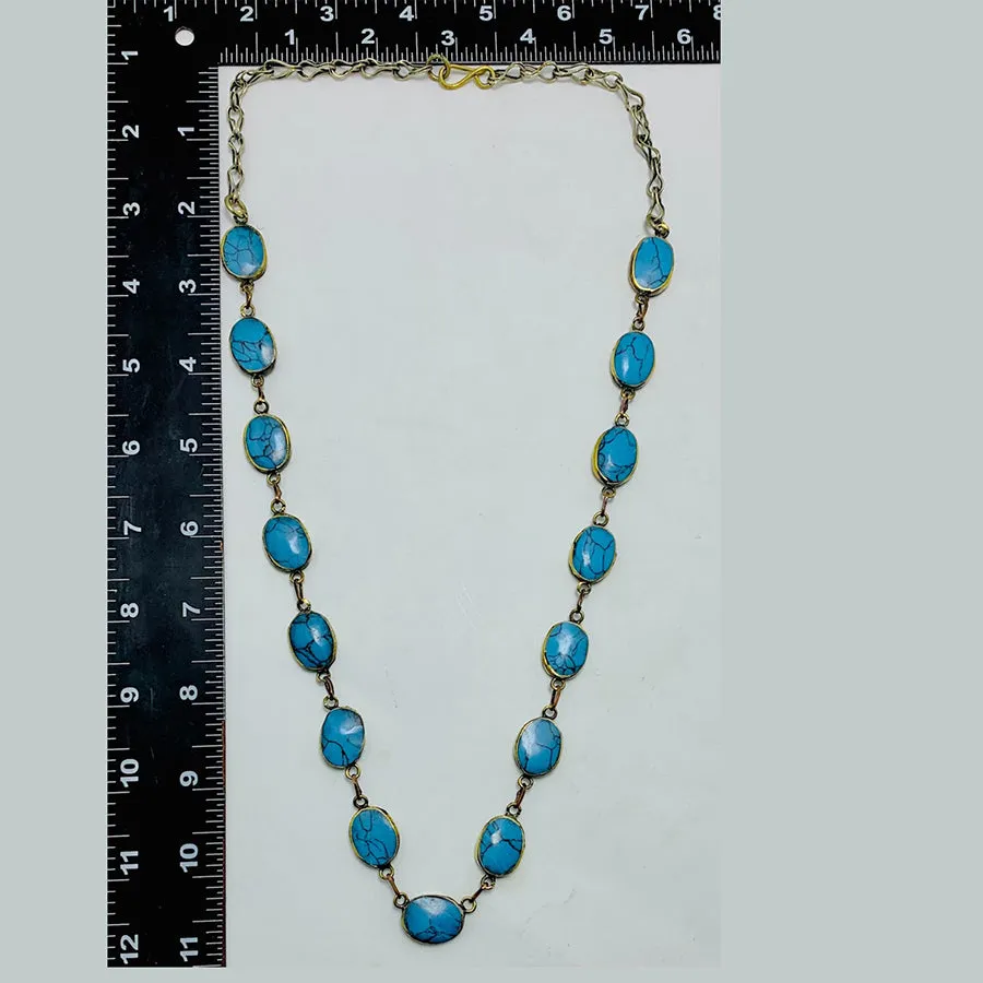 Bohemian Tribal Turquoise Gemstone Necklace