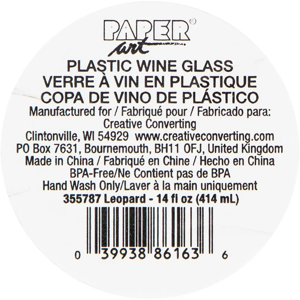 Bulk Leopard Plastic Stemless Wine Glasses (6 per Case)