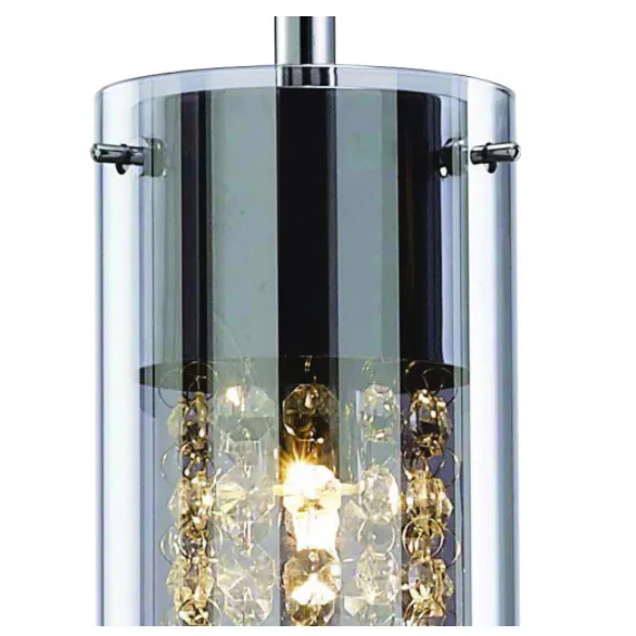 Canarm IPL178B01CH9 Sloan Pendant With Plated Glass and Crystals in Chrome