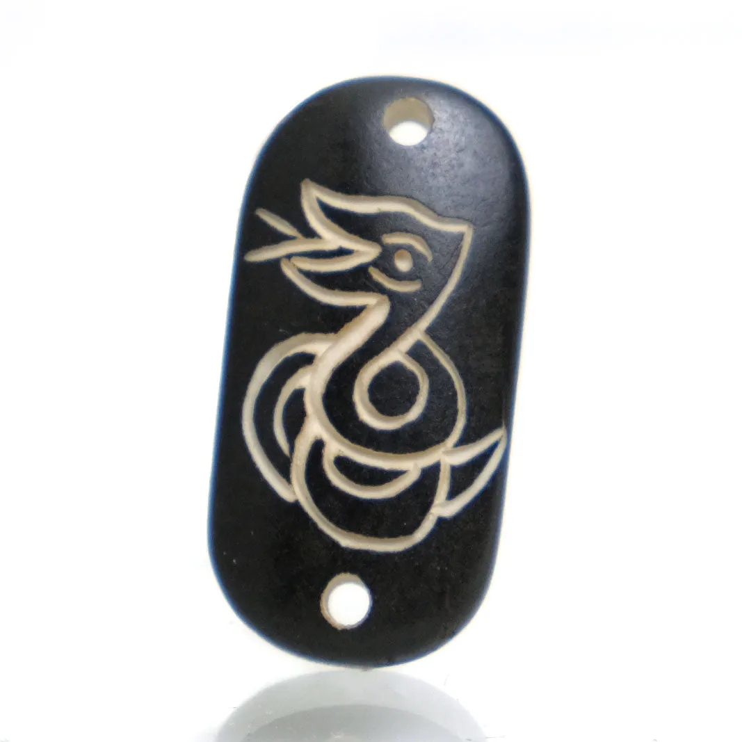 Carved Bone Pendant, Snake 3