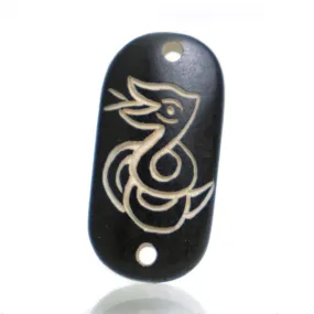 Carved Bone Pendant, Snake 3