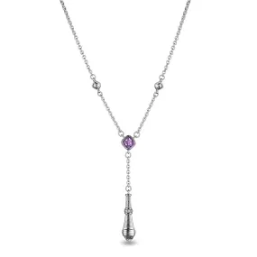 Cassandre Drop Necklace with Amethyst and Diamonds