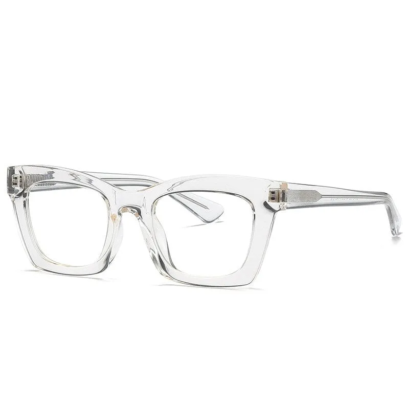 CCspace Unisex Full Rim Square Cat Eye Tr 90 Titanium Reading Glasses R49524