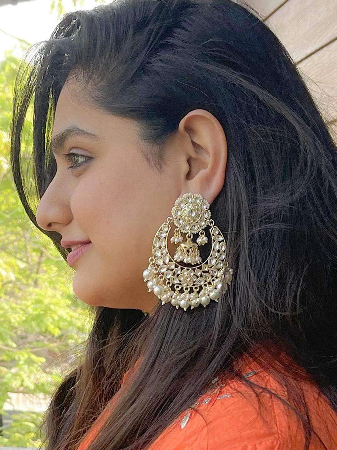 Centre Jumki Chandbali Earrings