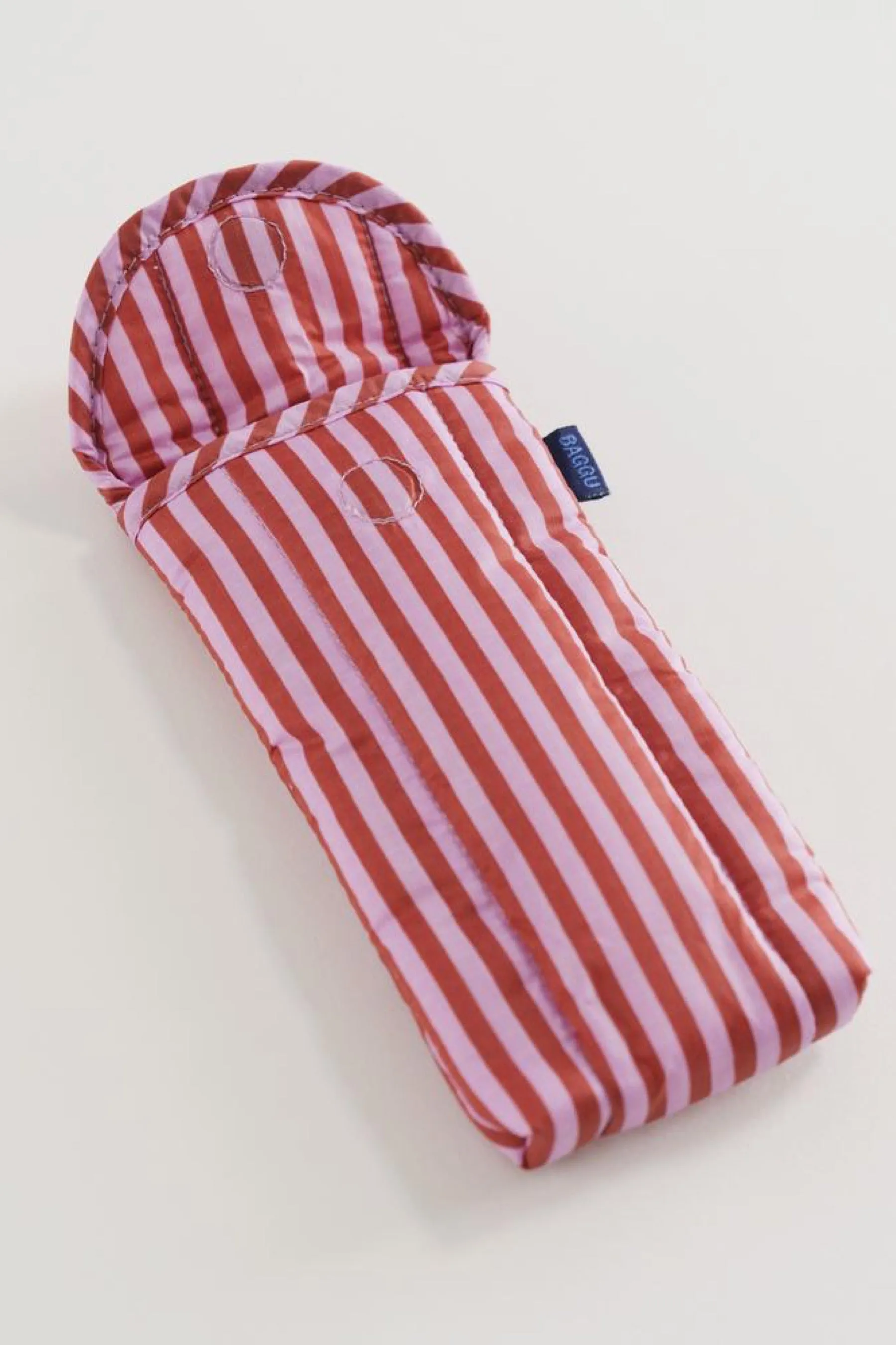 Cerise Stripe Puffy Glasses Sleeve