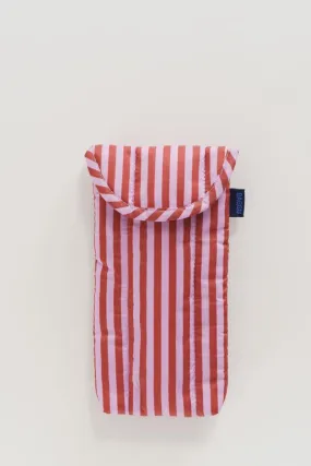 Cerise Stripe Puffy Glasses Sleeve