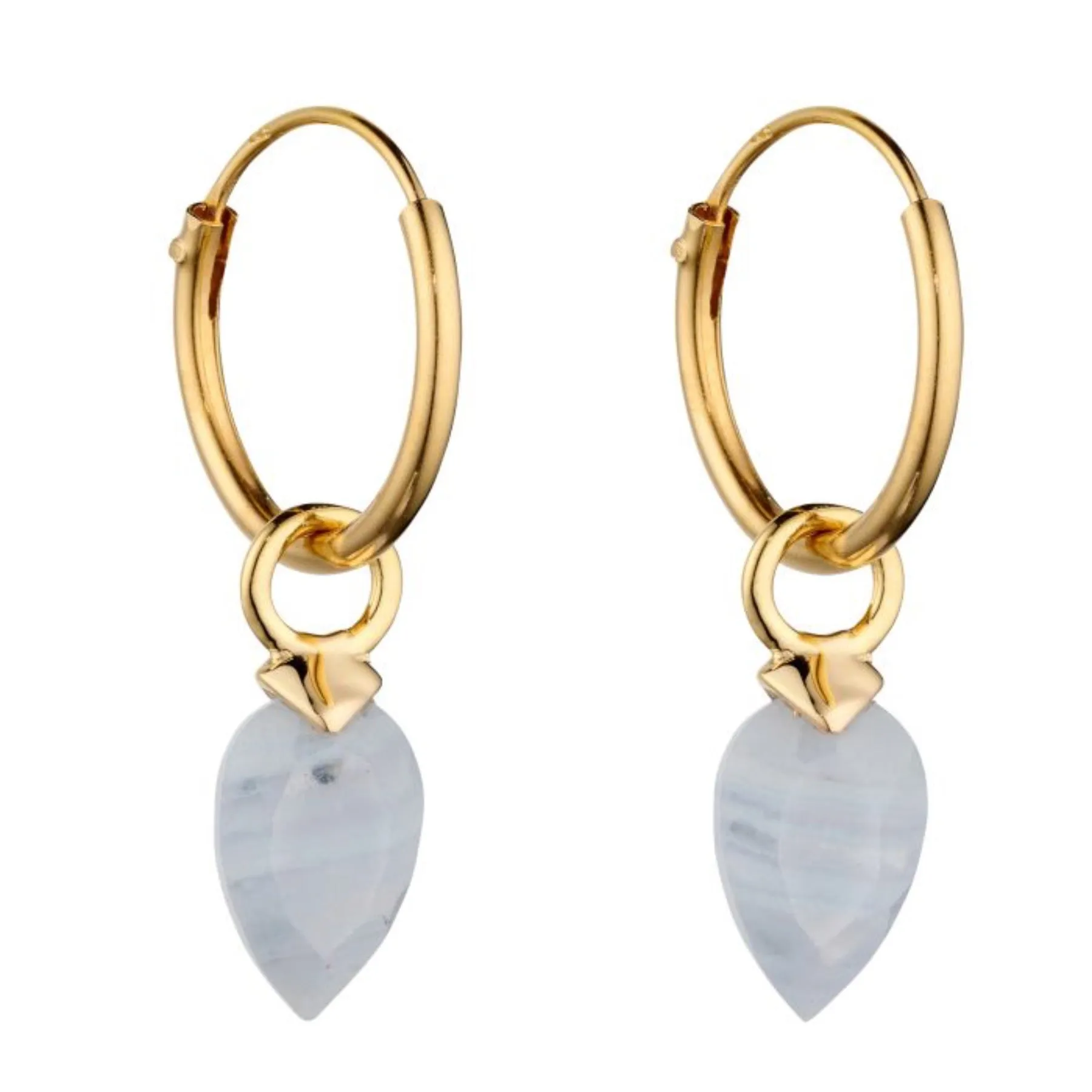 Chalcedony Birthstone Hoop Earring Charms