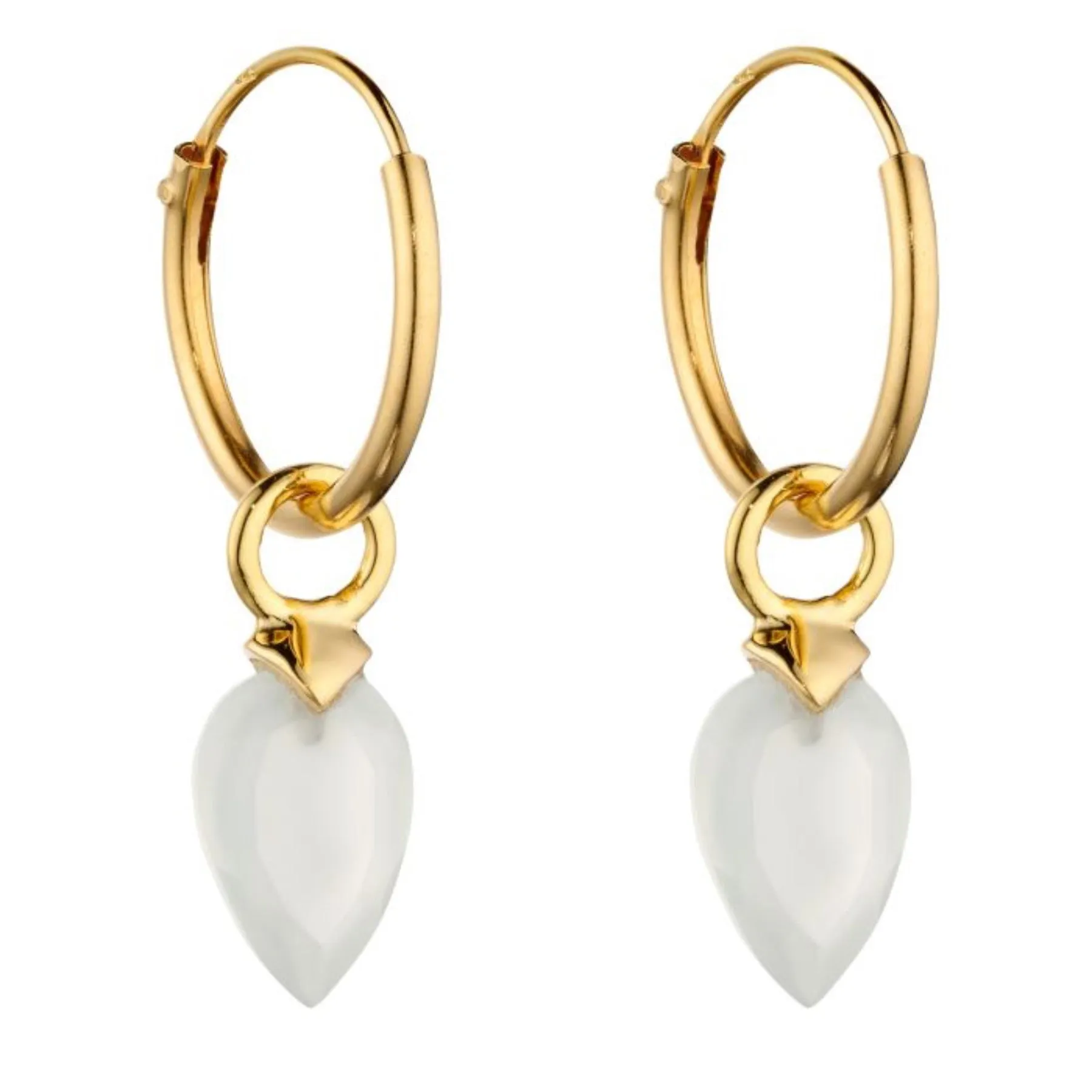 Chalcedony Birthstone Hoop Earring Charms