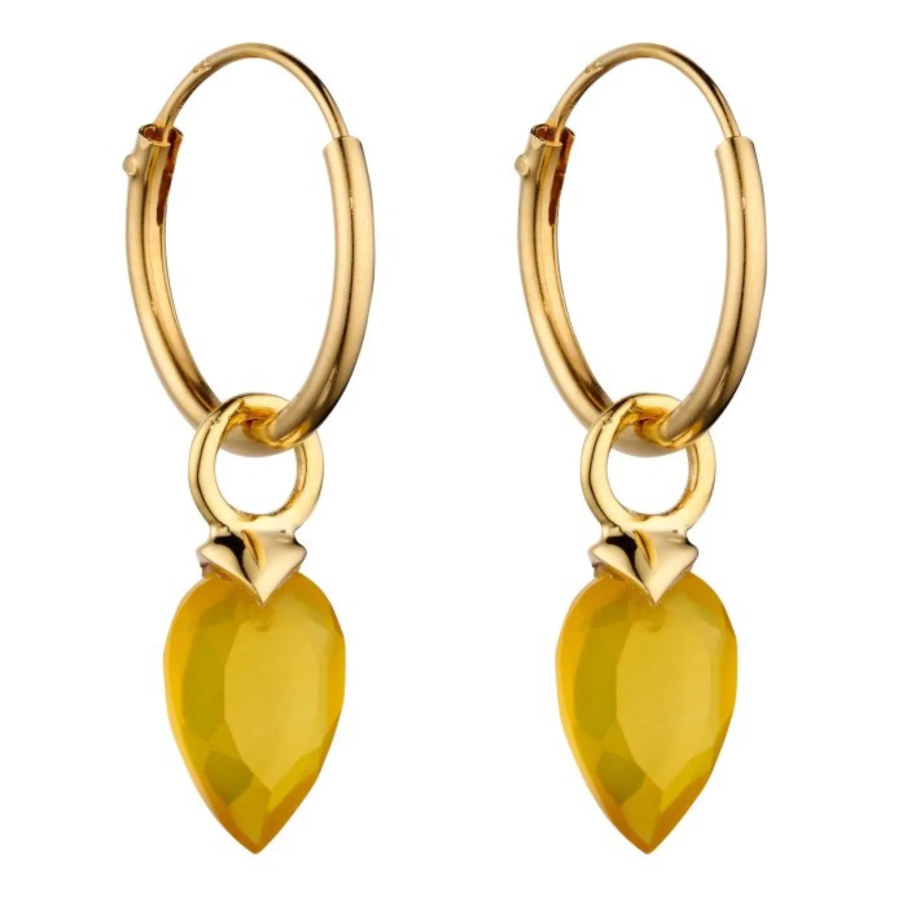 Chalcedony Birthstone Hoop Earring Charms