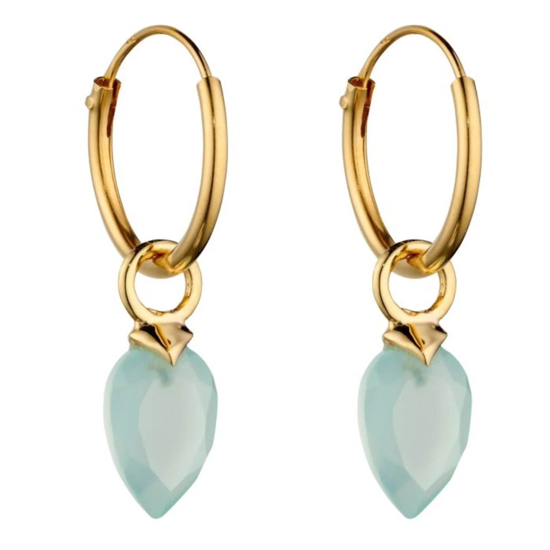 Chalcedony Birthstone Hoop Earring Charms