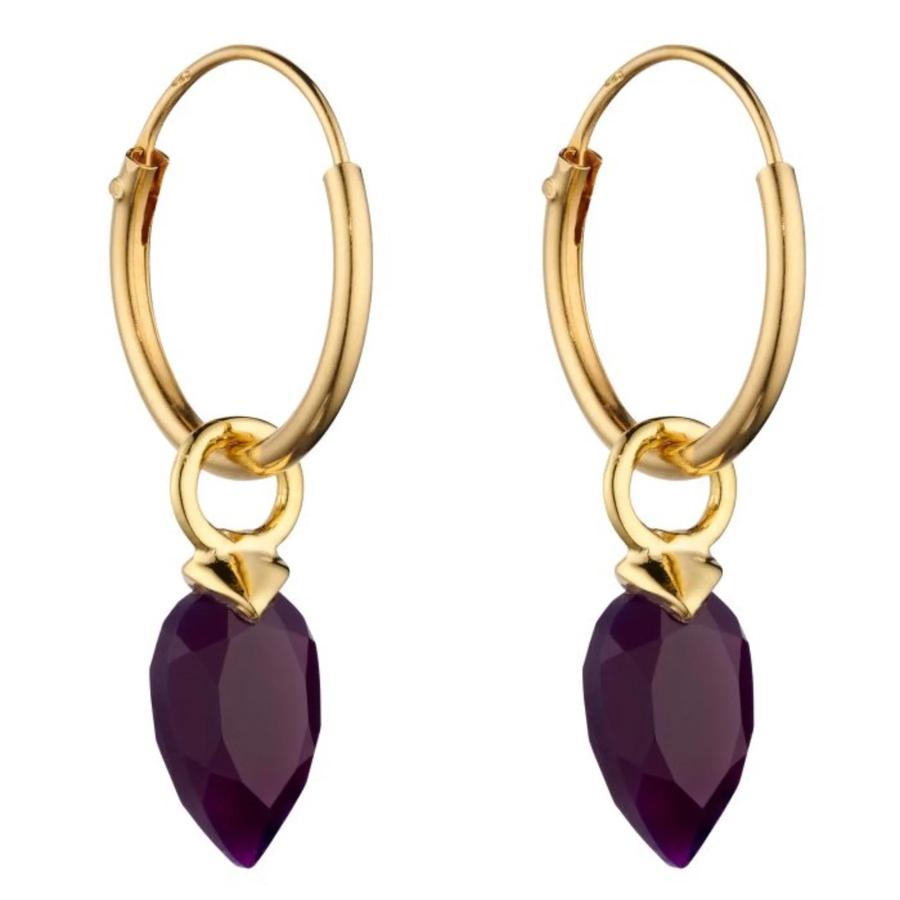Chalcedony Birthstone Hoop Earring Charms