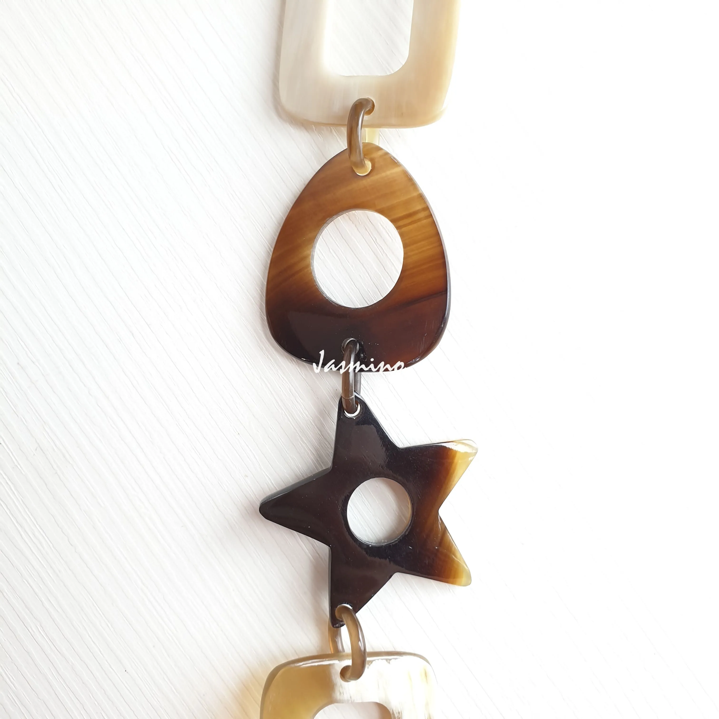 Charming Buffalo Horn Necklace J17369, Made by Natural Material